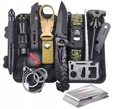 Daugiafunkcis išgyvenimo rinkinys Mega Survival Kit 18in1, 4.5cm