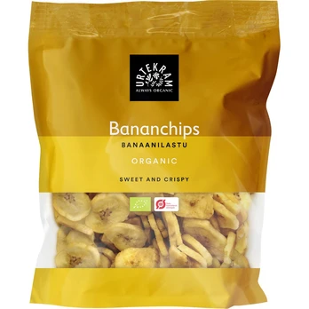 Traškios bananų riekelės, ekologiškos