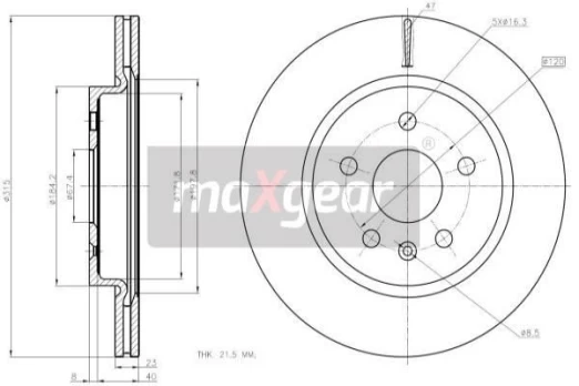 Stabdžių diskas MAXGEAR 19-2368