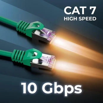 Deleycon Cat7 Patch kabelis - S-ftp Pimf žalias