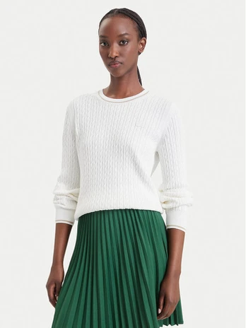 Lacoste Megztinis AF3241 Kreminė Regular Fit