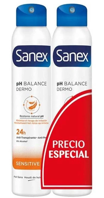 Moteriškas dezodorantas Sanex Dermo Sensitive, 200 ml, 2 vnt.