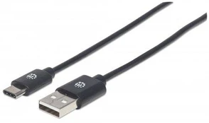 StarTech MANHATTAN USB 2.0, Type-A Male to Type-C Male, 480 Mbps, 0,5 m, Juodas, 354912