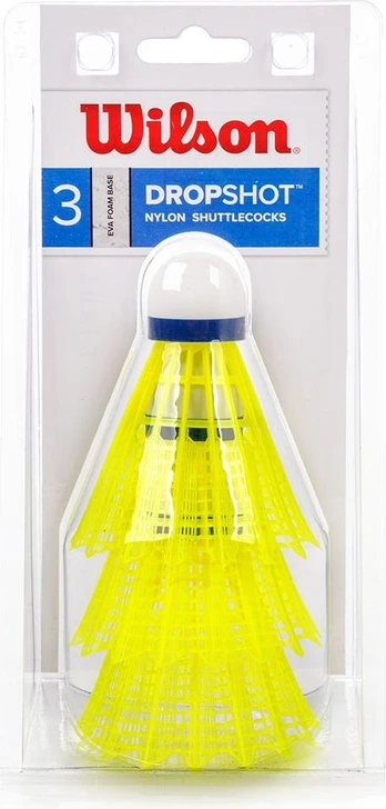 WILSON WILSON DROPSHOT 3 CLAMSHEL badmintono plunksnelės (3 vnt.)