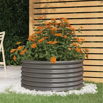 Sodo lovelis, pilkas, 80x80x36cm, plienas