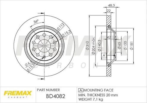 Stabdžių diskas FREMAX BD-4082