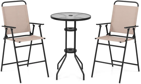 Bistro komplektas smėlinis 3 vnt.