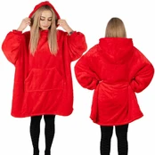 Didelė antklodė su gobtuvu hoodie blanket Springos HA7321 raudona kaina