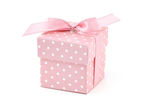PartyDeco Boxes with dots, pink (1 pkt / 10 pc.)