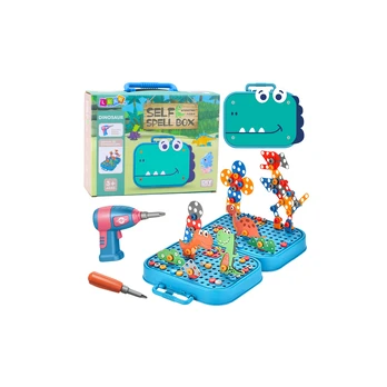 DIY Screwdriver Kit Suitcase Puzzle Dinosaurs Blocks Screwdriver 228 pcs.