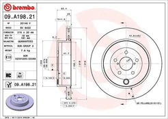 Stabdžių diskas BREMBO 09.A198.21 kaina