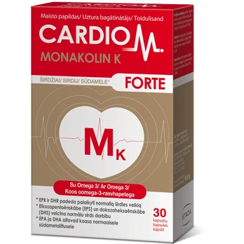 Širdžiai CARDIOM MONAKOLIN K FORTE, 30 kaps.
