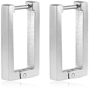 Troli Modern rectangular steel earrings VGE633S kaina