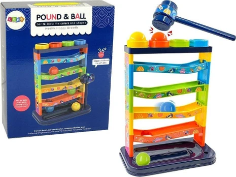 Lean Toys Spalvinga Rutulių Čiuožykla su Barškučiais