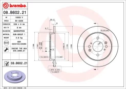 BREMBO 08.B602.21 Brake Disc kaina