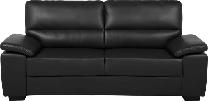Beliani Trivietė sofa VOGAR iš dirbtinės odos, juoda