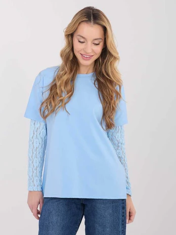 Italy Moda Bluzka-MI-BZ-4227.61-šviesiai mėlyna