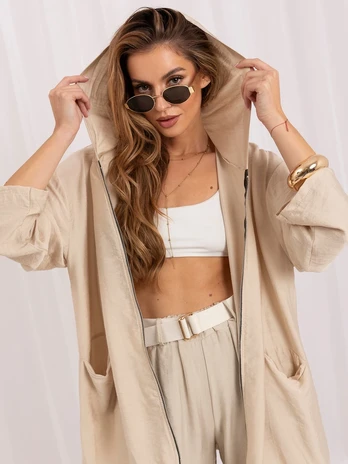 Rue Paris Bluza-IT-BL-10362.24-smėlio spalva