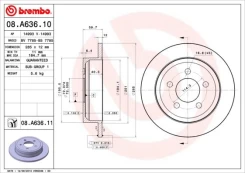 BREMBO 08.A636.11 Brake Disc kaina