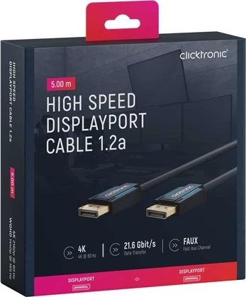 CLICKTRONIC Kabelis DisplayPort DP - DP 1.2 4K 5m