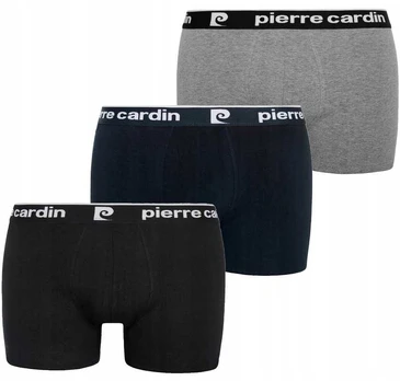 Trumpikės vyrams Pierre Cardin Boxer, juodos/pilkos, 3 vnt