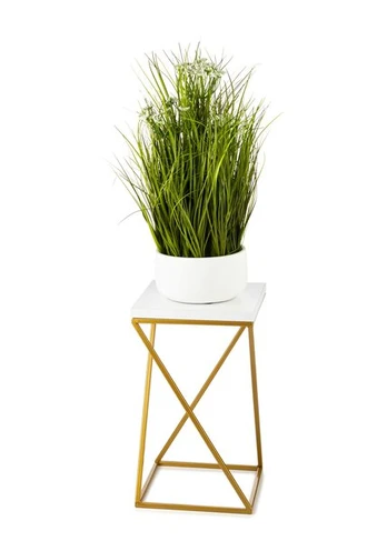 Modernus gėlių stovas Loft, baltas, 40 cm