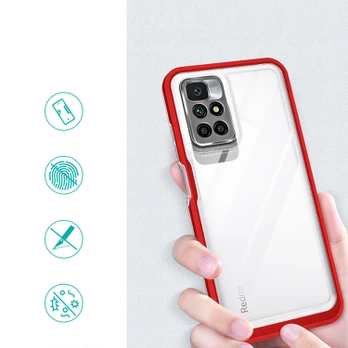 Dėklas Clear 3in1 Xiaomi Redmi 10 raudonas