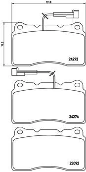 Stabdžių trinkelių rinkinys, diskinis stabdys BREMBO P 23 098 kaina