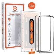Mobile Origin Oranžinis Screen Guard iPhone 15 Pro su patogiu aplikatoriumi, 2 vnt.