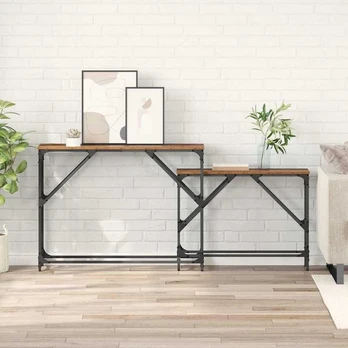 Konsolinis stalas 2 pcs Senovinis medis 100 x 28 x 75 cm