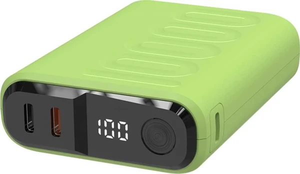 Powerbank RealPower PB-10000C PD+,3xType-C,hellgrün
