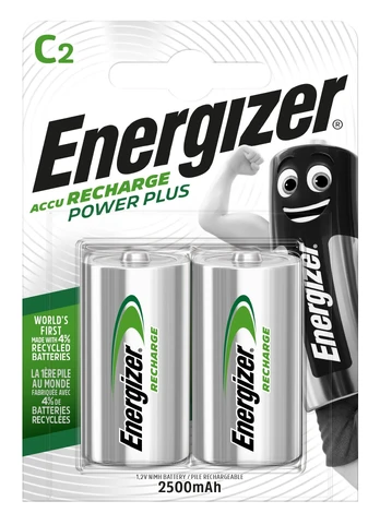 Energizer Rechargeable batteries - C / HR14 - 2500 mAh POWER PLUS DUO, 2 pcs