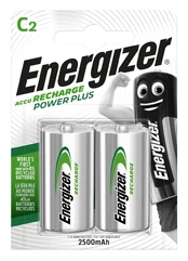 Energizer Rechargeable batteries - C / HR14 - 2500 mAh POWER PLUS DUO, 2 pcs kaina