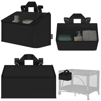 Vaikiškos lovytės šoninis organizatorius Lionelo Sidepocket Medium Black