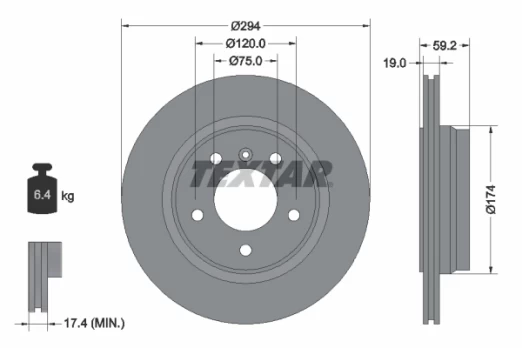 TEXTAR 92097303 Brake Disc