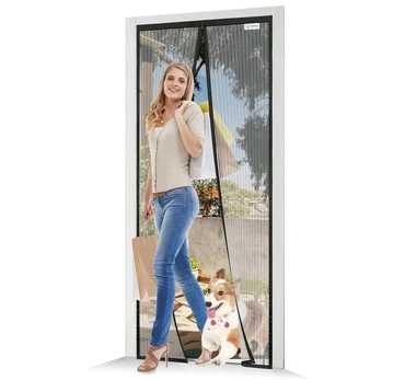 Joy2see magnetinis tinklelis nuo uodų durims 100×215 cm, juodas
