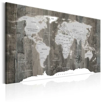 Artgeist Paveikslas - World Map: Wooden World
