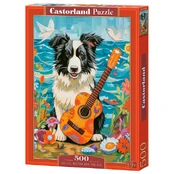 Puzzle 500 elements Dog Collie Guitar and the Sea kaina