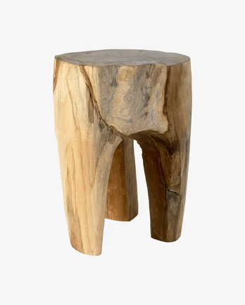 TEAK medinė taburetė, natūrali apdaila