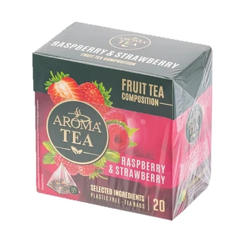 Vaisinė arbata AROMA TEA RASPBERRY & STRAWBERRY, 20 vnt.
