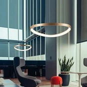 LED pakabinamas šviestuvas "Loop", aukso spalvos, Ø 80 cm