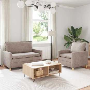Sofa Sofos komplektas 2 pcs Smėlio Poliesteris