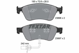Stabdžių trinkelių rinkinys, diskinis stabdys TEXTAR 2389601 kaina