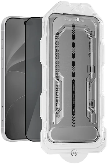 OBAL:ME Privacy 5D Glass Screen Protector with Applicator for Apple iPhone 18 Pro Max Juodas