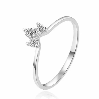 Agato Sidabrinis ring with clear zircons AGT-R22W