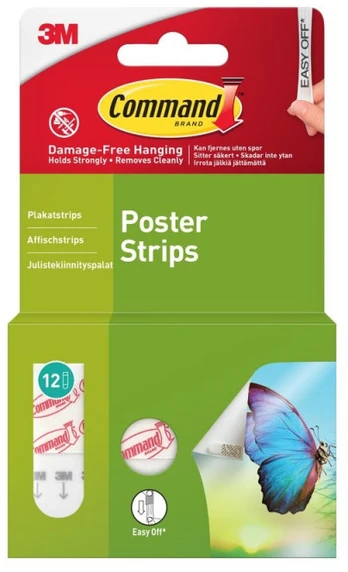 3M Command plakatstrips, 12 strips
