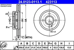 ATE 24.0123-0113.1 Brake Disc