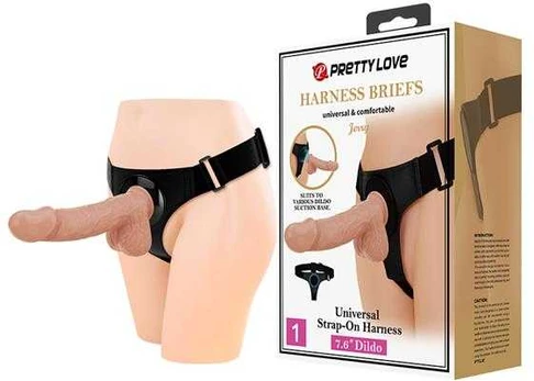 LYBAILE Pretty Love Harness Briefs Jerry 7.6" Dildo