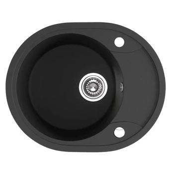 Granitinė virtuvinė plautuvė Laveo Dafne SBD_783T, Juodas
