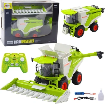 Lean Toys Combine Harvester With Corn Header 2in1 Remote Controlled RC Smoke Effect 2.4G